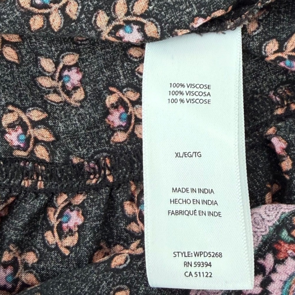 Beach Lunch Lounge Women's Dress Cover-Up Long Sleeve Boho Beachy Floral Size XL - Picture 12 of 13